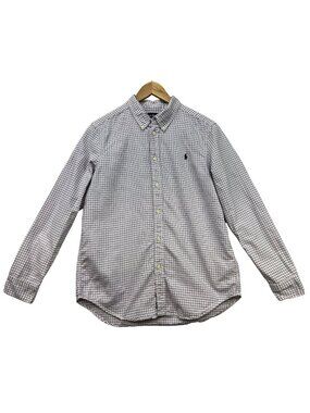 Ralph Lauren Boys Button Down Shirt XL Pink Checkered Classic Fit  Long Sleeve